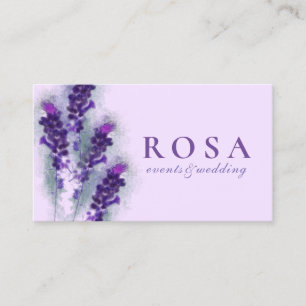 Cartão De Visita Flores Modernas de Lavanda Roxa