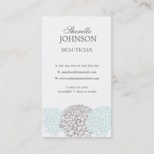 Cartão De Visita Flores Modernas Placas Beleticantes Neutrais