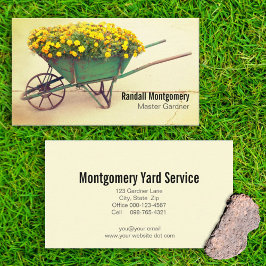 Cartão De Visita Flores Na Ocupação De Gardner De Roda Vintage