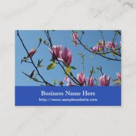 Cartão De Visita Flores primavera cor-de-rosa magnólia