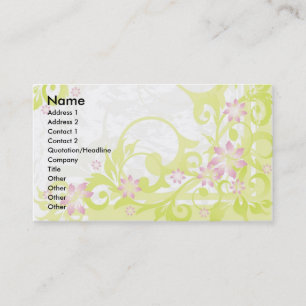 Cartão De Visita flores rosa