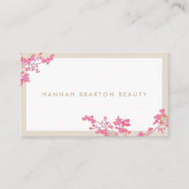 Cartão De Visita Flores Rosa Elegantes Bela Arte Floral Salão