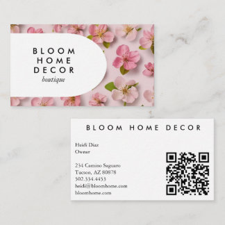 Cartão De Visita Flores Rosa Exclusivas Arco de Código QR Fotografi