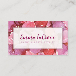 Cartão De Visita Flores Rosa Vibrantes Profissionais