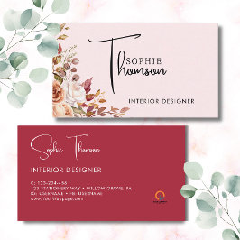 Cartão De Visita Flores rústicas do outono