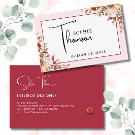 Cartão De Visita Flores rústicas do outono