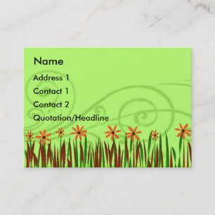 Cartão De Visita Flores Selvagens Laranja