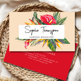 Cartão De Visita Flores tropicais exóticos