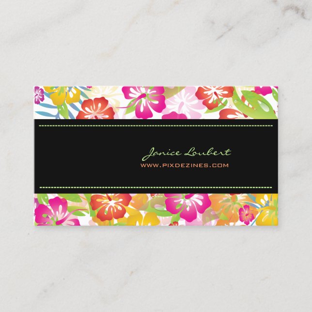 Cartão De Visita Flores tropicais retrógradas (Frente)