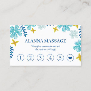 Cartão De Visita Flores Tropicais - Terapia de Massagem Lealdade