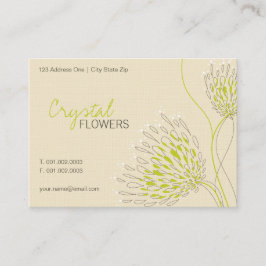 Cartão De Visita Flores Verdes Chrysanthemum Flores Chic Elegantes