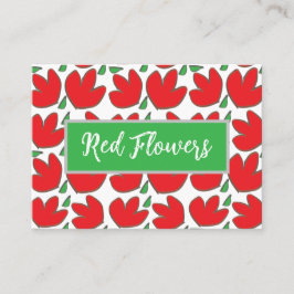 Cartão De Visita Flores Vermelhas Floral