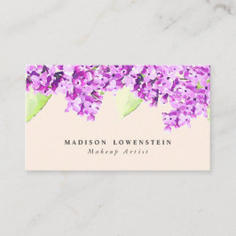 Cartão De Visita Flores violetas do Lilac da aguarela