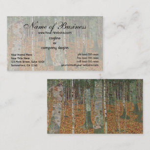 Cartão De Visita Floresta de Bétulas por Gustav Klimt, Simbolismo V