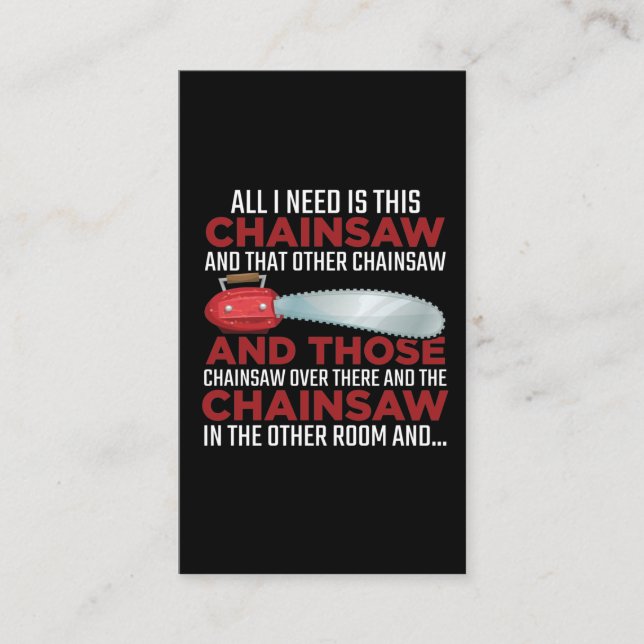 Cartão De Visita Floresta do Logger do Woodworker Chainsaw (Frente)