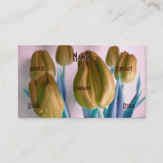 Cartão De Visita Florista - Beige Rosey Tulips