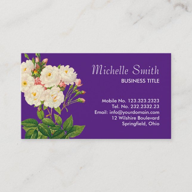 Cartão De Visita Florista botânico floral do jardineiro do (Frente)