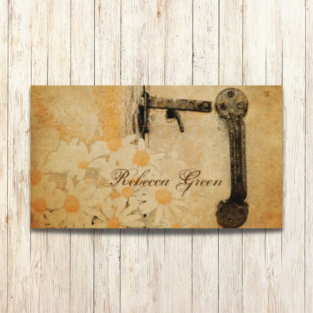 Cartão De Visita florista de margarida branca de celeiro moderno (modern barn wood white daisy florist business card)