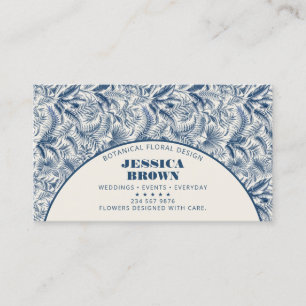 Cartão De Visita Florista Designer Floral Botânico Azul