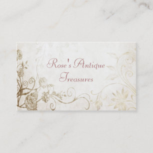 Cartão De Visita Florista Dourado antigo elegante