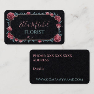 Cartão de visita florista elegante com rosas