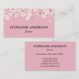 Cartão De Visita Florista Elegante em Aquarela Rosa