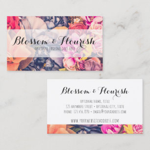 Cartão De Visita Florista moderno na moda & boutique dos rosas