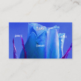 Cartão De Visita Florista - Rosa Rosa Azul