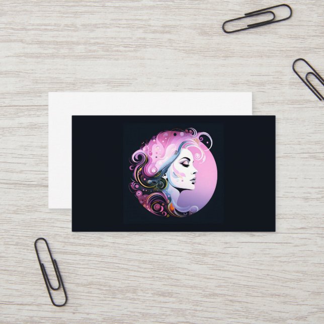 Cartão De Visita "Flourish Feminina" Beleza das Mulheres (Frente/Verso In Situ)