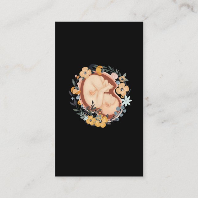 Cartão De Visita Flower Baby Grávida Mãe Parteira (Frente)