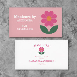 Cartão De Visita Flower & Manicure Pink