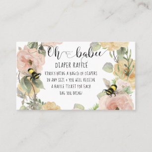 Cartão De Visita Flower Wreath Oh Babee Bumblebee Fralda Raffle