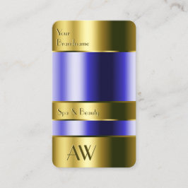 Cartão De Visita Fluidos Azuis Ópticos de Vidro Dourado Elegante Mo