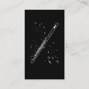 Cartão De Visita Flutist Musical Notes por Instrumentos