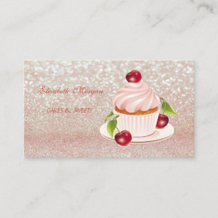 Cartão De Visita Fofa Adorável, Listrada, Brilhante, Cupcake,