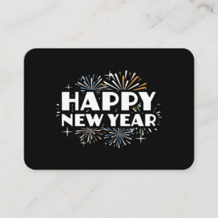 Cartão De Visita Fogos de Artifício Feliz Ano Novo Noite de Ano Nov