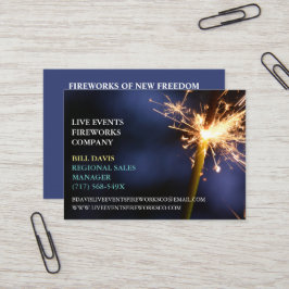 Cartão De Visita Fogos de artifícios de vendas da loja Green Sparkl
