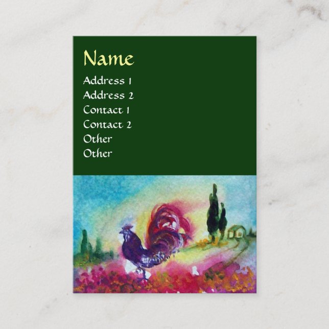 Cartão De Visita FOGUEIROS E ROOSTER NEGRO. Verde (Frente)