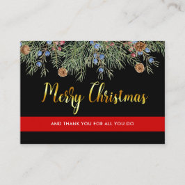 Cartão De Visita Foguete de Natal Thin Red Line Obrigado