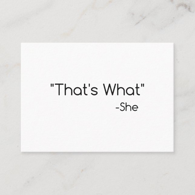 Cartão De Visita Foi o que ela disse (Frente)