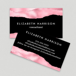 Cartão De Visita Folha de cor rosa escura