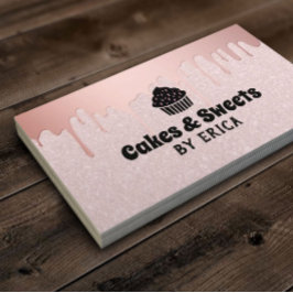 Cartão De Visita Folha de Cupcake Cakes & Sweets Pink