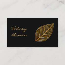 Cartão De Visita Folha de ouro de folha mínima Elegante 