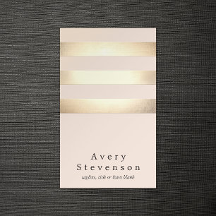 Cartão De Visita Folha de Ouro Elegante Rasgada Rosas claro Moderna