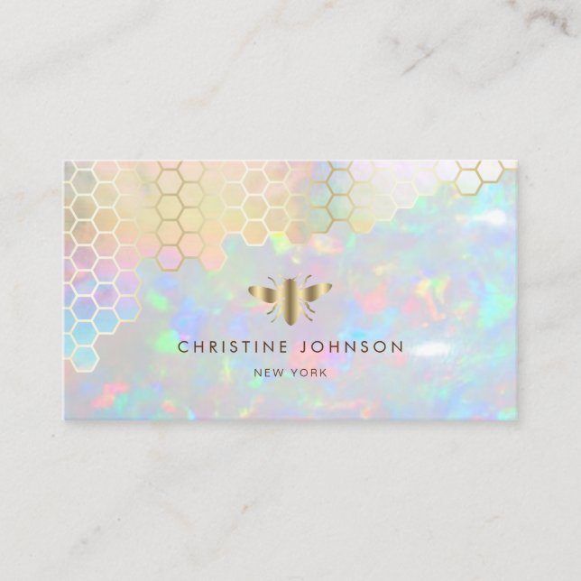 Cartão De Visita folha de ouro falsa em gemstone opal (Frente)