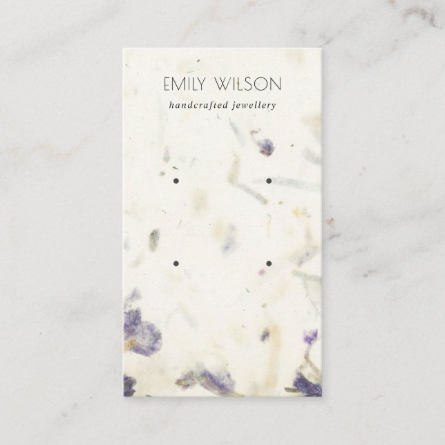 Cartão De Visita Folha de papel de mão flexível púrpura (Frente)