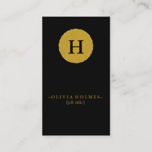 Cartão De Visita Folha Dourado do falso preto elegante moderno