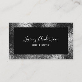 Cartão De Visita Folha metálica de prata metálica simples de luxo T