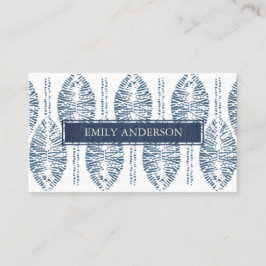 CARTÃO DE VISITA FOLHA ORGÂNICA INDIGO AZUL TIE DYK BATIK