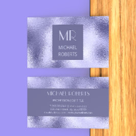 Cartão De Visita Folha roxa minimalista moderna Metálica